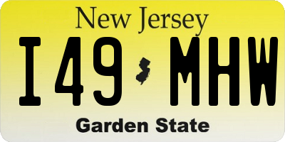 NJ license plate I49MHW