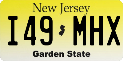 NJ license plate I49MHX