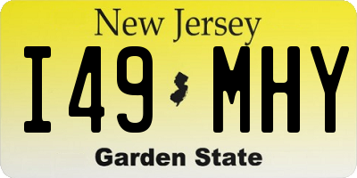 NJ license plate I49MHY