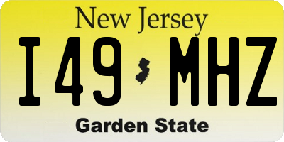 NJ license plate I49MHZ