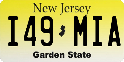 NJ license plate I49MIA