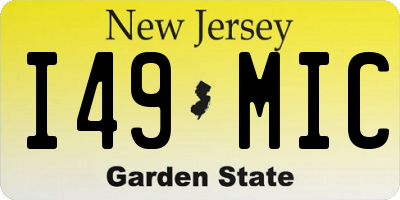 NJ license plate I49MIC