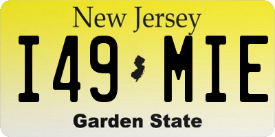 NJ license plate I49MIE