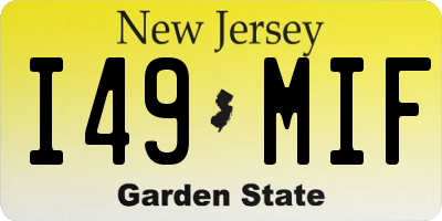 NJ license plate I49MIF