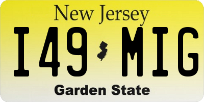 NJ license plate I49MIG