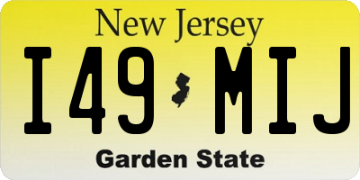 NJ license plate I49MIJ