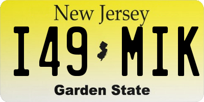 NJ license plate I49MIK