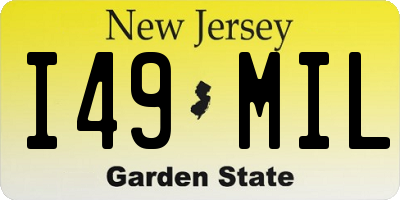 NJ license plate I49MIL