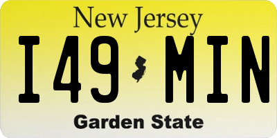 NJ license plate I49MIN