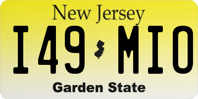 NJ license plate I49MIO