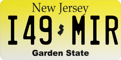 NJ license plate I49MIR