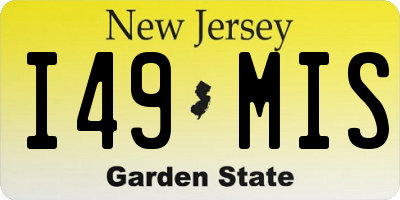 NJ license plate I49MIS