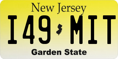 NJ license plate I49MIT