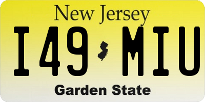 NJ license plate I49MIU