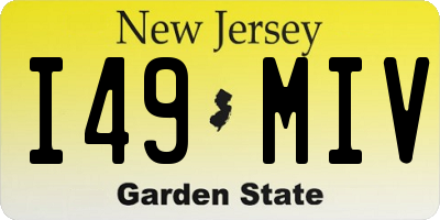 NJ license plate I49MIV