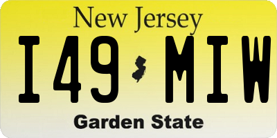 NJ license plate I49MIW