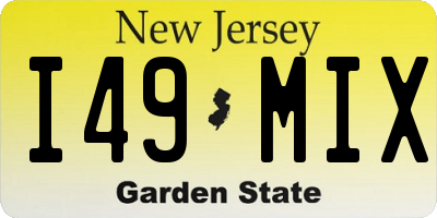 NJ license plate I49MIX