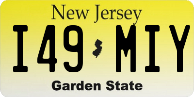 NJ license plate I49MIY