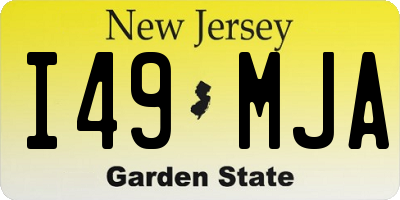 NJ license plate I49MJA