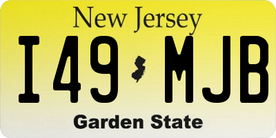 NJ license plate I49MJB