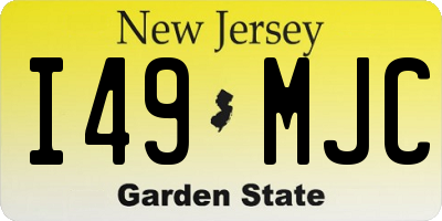 NJ license plate I49MJC