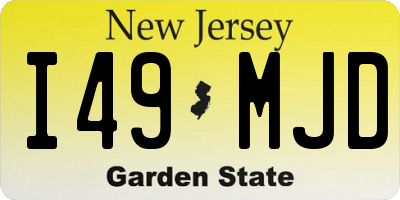 NJ license plate I49MJD