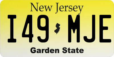 NJ license plate I49MJE