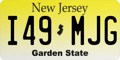 NJ license plate I49MJG