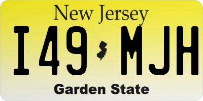 NJ license plate I49MJH