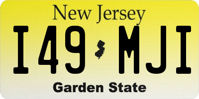 NJ license plate I49MJI