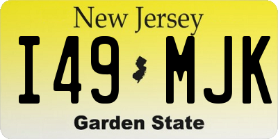 NJ license plate I49MJK
