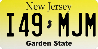 NJ license plate I49MJM