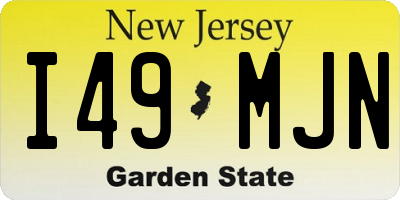 NJ license plate I49MJN