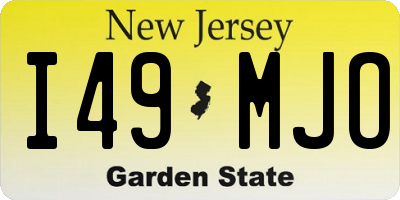 NJ license plate I49MJO