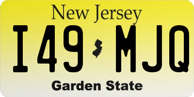NJ license plate I49MJQ