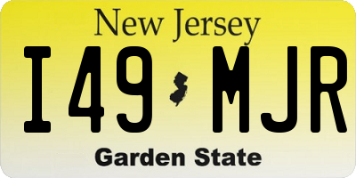 NJ license plate I49MJR