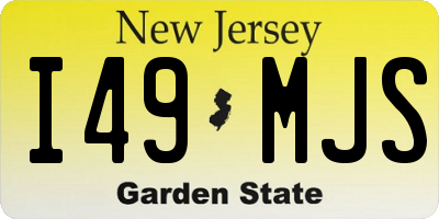 NJ license plate I49MJS