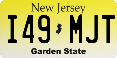 NJ license plate I49MJT