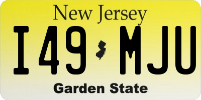 NJ license plate I49MJU