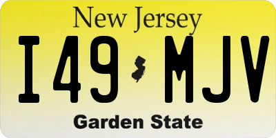 NJ license plate I49MJV