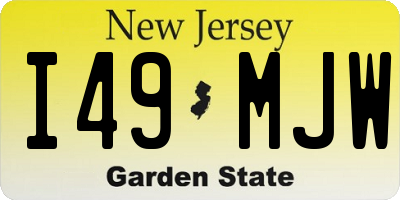 NJ license plate I49MJW