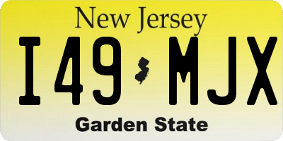 NJ license plate I49MJX