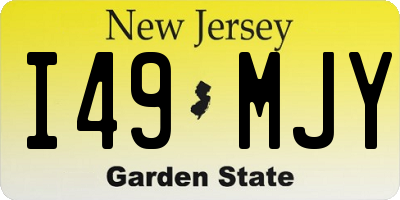NJ license plate I49MJY