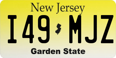 NJ license plate I49MJZ