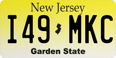 NJ license plate I49MKC