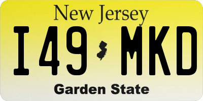 NJ license plate I49MKD