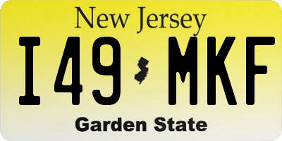 NJ license plate I49MKF