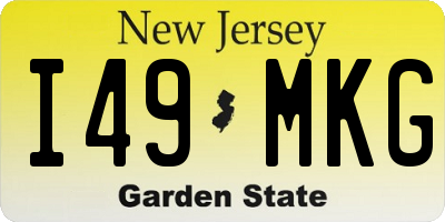 NJ license plate I49MKG