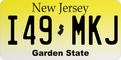 NJ license plate I49MKJ