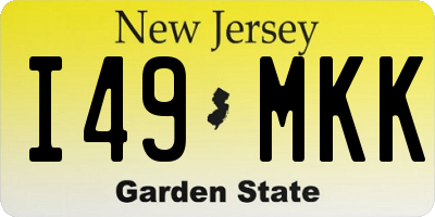 NJ license plate I49MKK